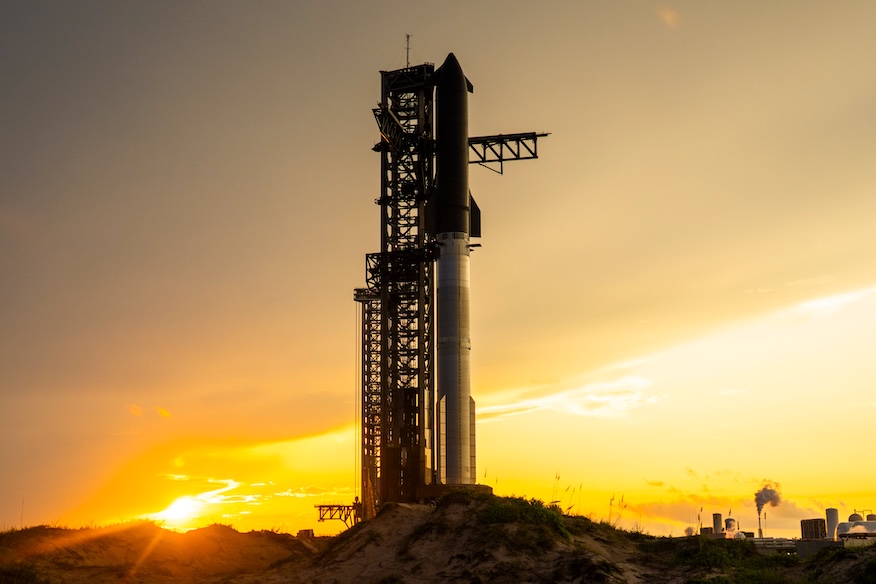 Epic launch of Starship at sunset from Starbase