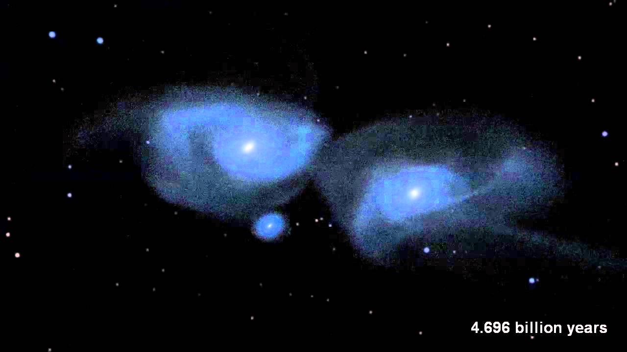 Milky Way and Andromeda Galaxies Collision 3D idea
