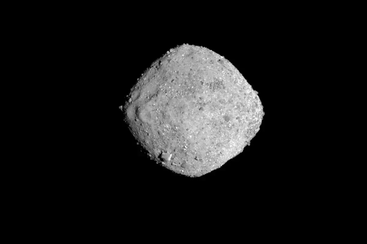Close-up view of asteroid Bennu